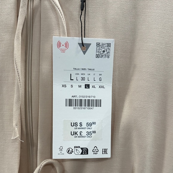 Zara Sleeveless Beige Bow Mini Dress - Picture 2 of 9